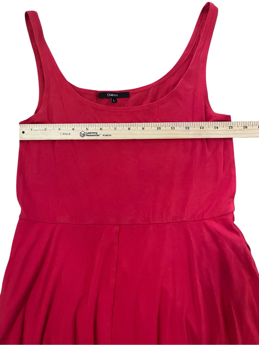 Quince Red Scoop-Neck Sleeveless Fit & Flare Midi Dress with Pockets Large - Picture 8 of 10